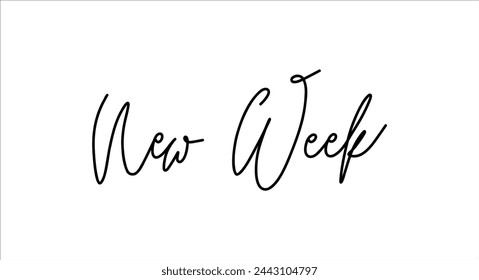 New Week - lettering vector isolated on white background