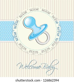 New Welcome Baby Card With Pacifier