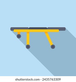 New wheels bed icon flat vector. Emergency help. Care clinic center location
