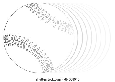 A new white speedingbaseball isolated on a white background white background.