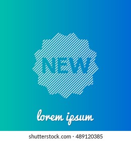 New White stroke fill with blue & green gradient background Icon / Logo Design