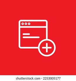 New window line icon. Graphic resource template, vector illustration.