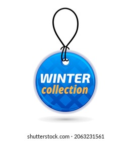 New winter collection tag.  Vector illustration for promotion and sale.

