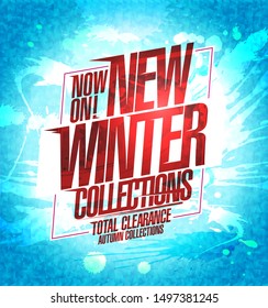 New Winter Collections Vector Poster, Sale Autumn Collections