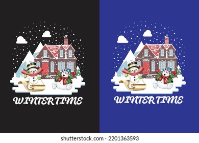 New Winter T-Shirt Design Template