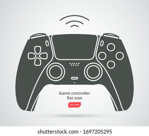 New wireless game controller. Gamepad icon in flat style
