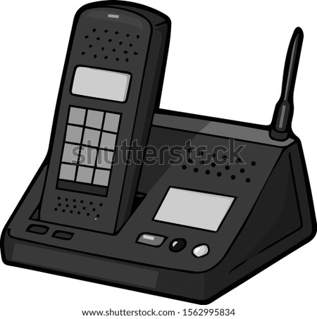 A new wireless telephone, illustration, vector on white background.