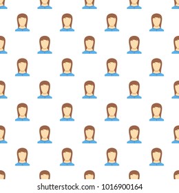 New woman user pattern seamless in flat style for any design