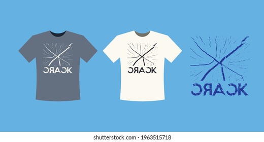 New wood crack stylish t-shirt and apparel abstract design. Vector print, typography, poster. Global swatches.