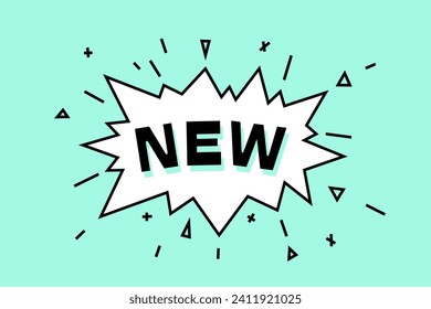 New word in comic speech bubble boom. Cartoon style illustration.