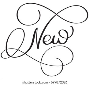 New word on white background. Hand drawn Calligraphy lettering Vector illustration EPS10