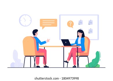 New Worker Interview Concept Illustration Stock Vector (Royalty Free ...