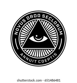 New World Order Emblem with All-Seeing Eye. Novus Ordo Seclorum