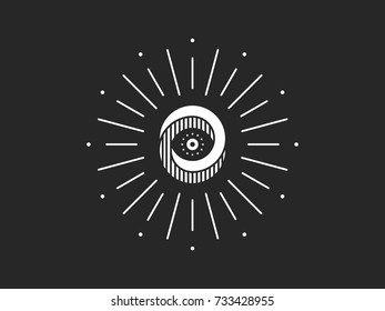 New World Order. Eye of Providence. Hand-drawn alchemy, religion, spirituality, occultism. Conspiracy theory. Masonic and esoteric symbol.