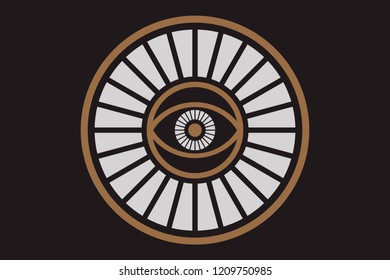 New World Order. Eye of Providence.Conspiracy theory. Masonic and esoteric, religion, spirituality, occultism symbol.All Seeing icon illustration. The symbol of the Illuminati eye.