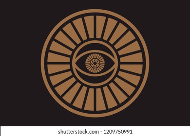 New World Order. Eye of Providence.Conspiracy theory. Masonic and esoteric, religion, spirituality, occultism symbol.All Seeing icon illustration. The symbol of the Illuminati eye.