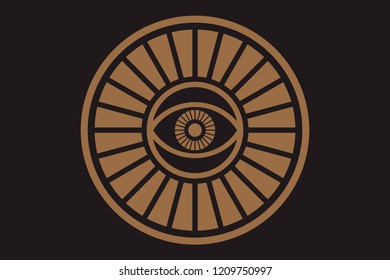 New World Order. Eye of Providence.Conspiracy theory. Masonic and esoteric, religion, spirituality, occultism symbol.All Seeing icon illustration. The symbol of the Illuminati eye.