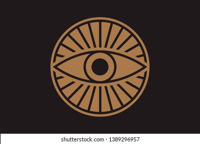 New World Order. Eye of Providence.Conspiracy theory. Masonic and esoteric, religion, spirituality, occultism symbol.All Seeing icon illustration. The symbol of the Illuminati eye.