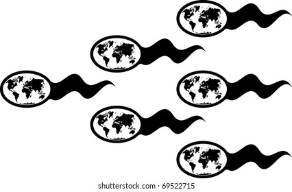 new worlds in spermatozoons. vector illustration