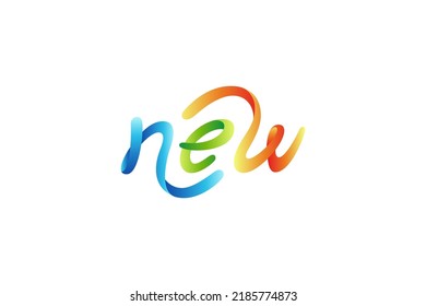 "new" writing typography template logo