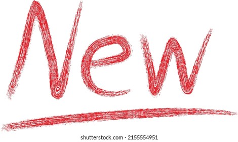 "New" written in red crayon