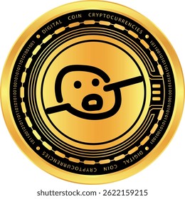 New XAI gork-gork cryptocurrency logo illustrations on abstract background. 3d illustrations.