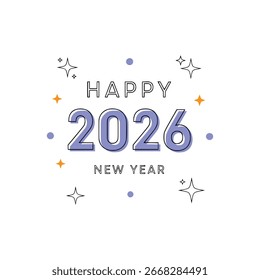 Ano novo 2 0 2 6 design vetorial