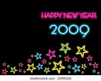 new year 2009, black abstract background