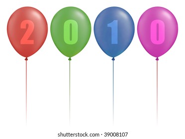 New Year 2010 Balloons (Vectors)