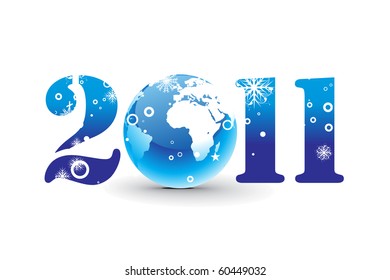 new year 2010 in white background. Vector illustration