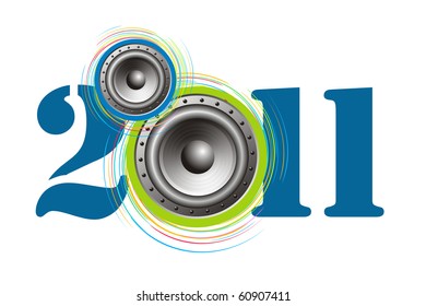new year 2010 in white background. Vector illustration