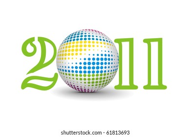 new year 2010 in white background. Vector illustration
