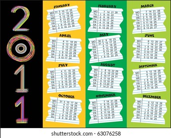 new year 2011 calender, illustration