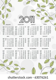 new year 2011 calender, illustration