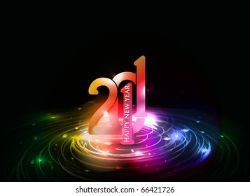 new year 2011 in colorful background design. Vector illustration