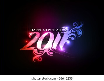 new year 2011 in colorful background design. Vector illustration