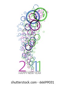 new year 2011 in colorful background design. Vector illustration