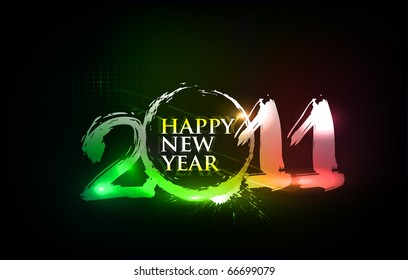 new year 2011 in colorful background design. Vector illustration