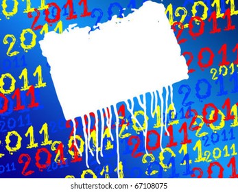 new year 2011 in colorful background design. Vector illustration