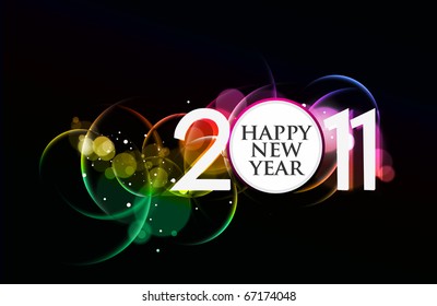 new year 2011 in colorful background design. Vector illustration