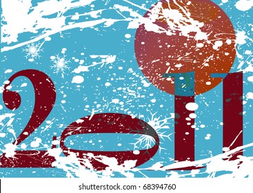 new year 2011 in colorful background design