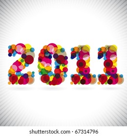 New year 2011 in colorful vectors
