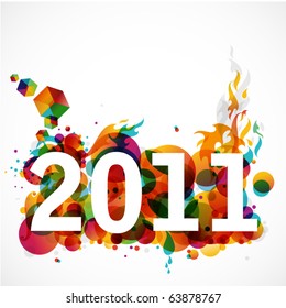 nuevo año 2011 diseño gráfico funky
