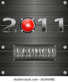 New Year  2011 techno metallic background