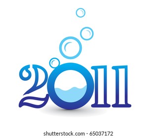 new year 2011 in white background. Vector illustration