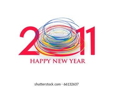 new year 2011 in white background. Vector illustration