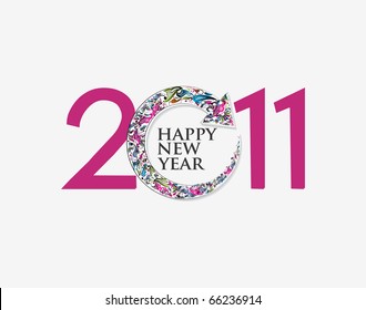 new year 2011 in white background. Vector illustration