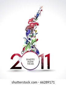 new year 2011 in white background. Vector illustration
