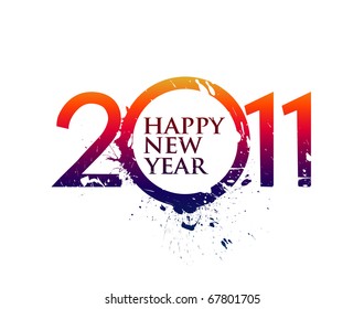 new year 2011 in white background. Vector illustration