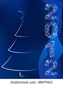New year 2012 card with copy space.